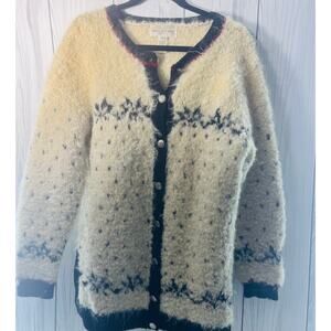 Vintage Women’s Jones New York Sport Sweater Cardigan Mohair Wool Handknit Sz M